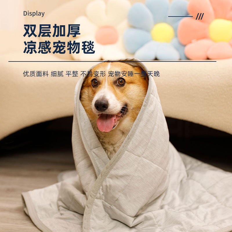 Cross-border exclusive pet ice silk mat blanket medium and small dogs cat nest bed cool air conditioning blanket factory direct supply