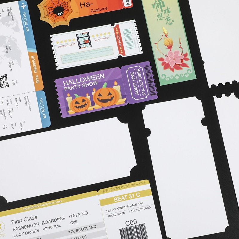 Customized Special-Shaped Cartoon Airplane Tickets, Custom-Made Bookmark Gifts, Manufacturer-Printed Asymmetrical Cards, Admission Tickets, Simple Style