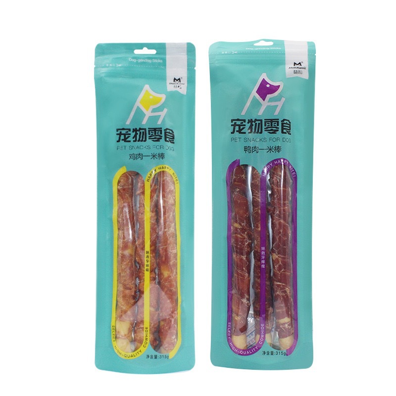 Yihe Snacks 1.0m Sticks Teething Sticks Steamed Heart Chicken Nuggets Duck Grains Steamed Eggs Chicken Duck Meat Dried Kraft Rolls Canned Dogs