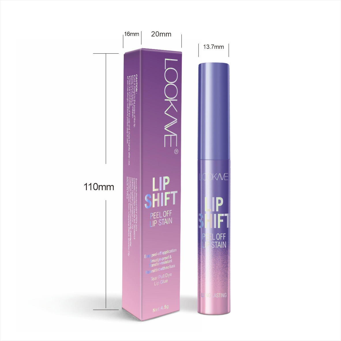 Lookave Export Peel-Off Lip Gloss Lip Liner Full English Lip Gloss Peel Off Lip Stain