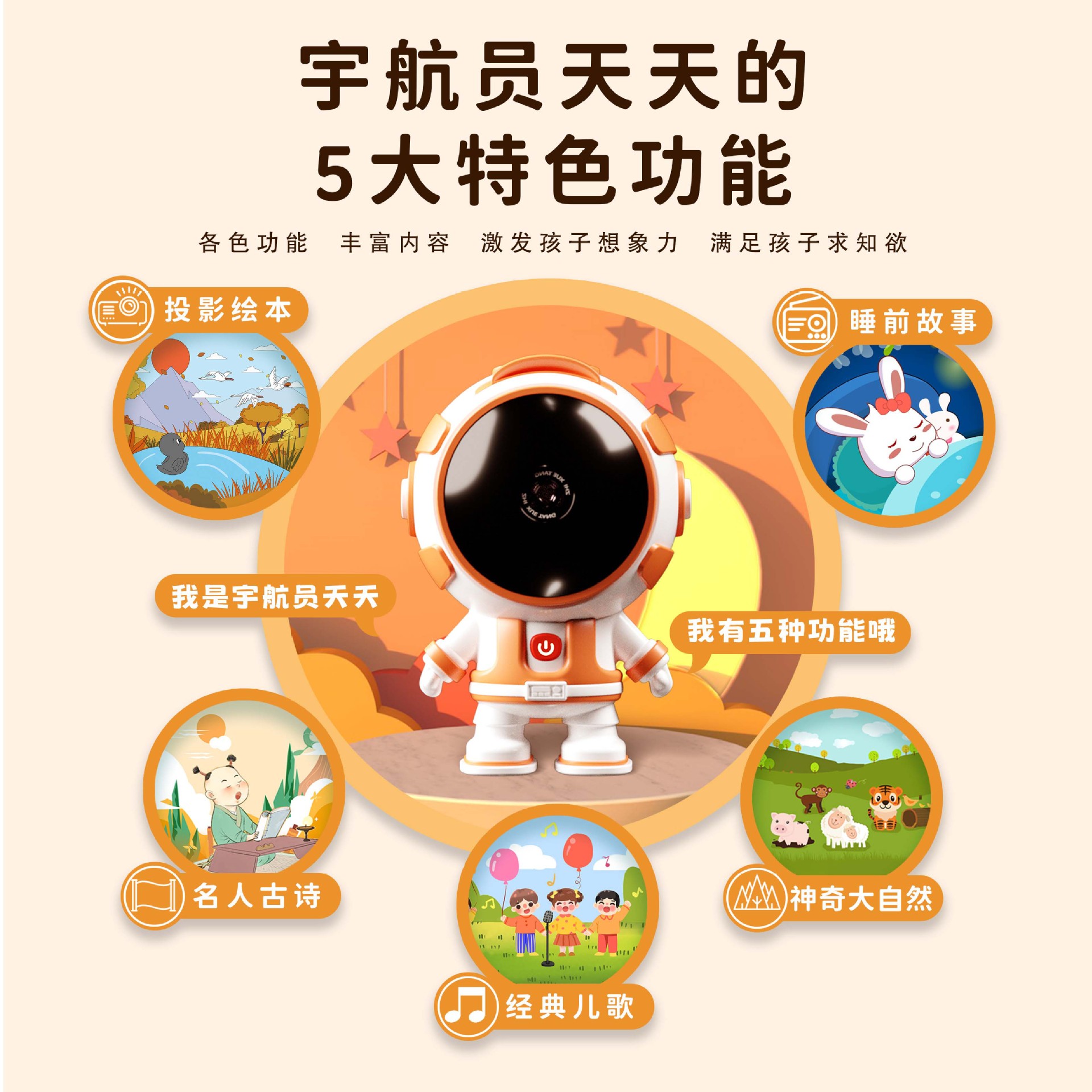 Children's Projection Story Machine Early Education Learning Machine 2-3-6 Years Old Baby Bedtime Storytelling Projector Playback Artifact