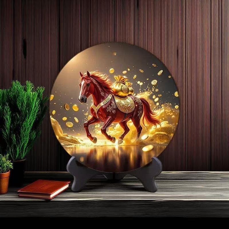 Riding a Horse to Success Ornaments High-Definition Decoration New Living Room Home Exquisite Photo Frame Shop Front Desk Ornaments
