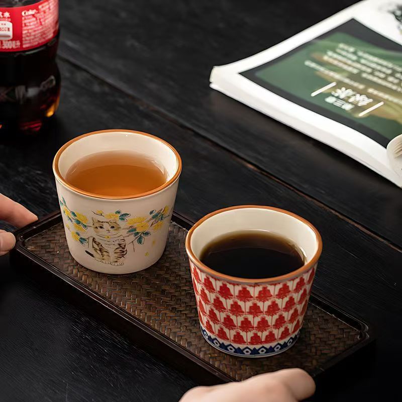 Peace and Joy Cup, Grass Ash Tea Cup, Ceramic Master Cup, Personal Cup, Household Cola Cup, Tea Cup