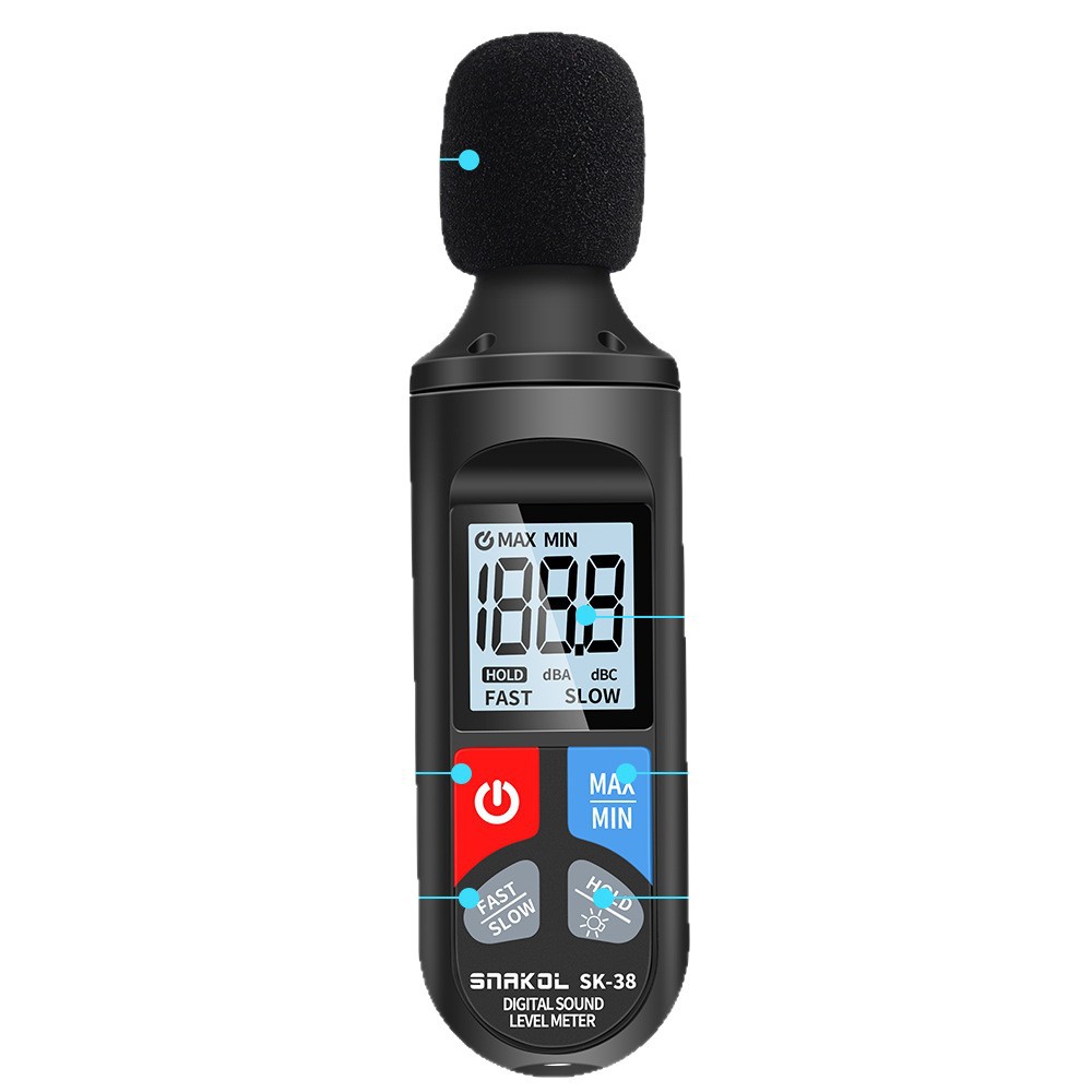 Sneco Sk38 High-Precision Noise Meter Detection Decibel Meter Noise Tester Sound Instrument Home Volume Measurement