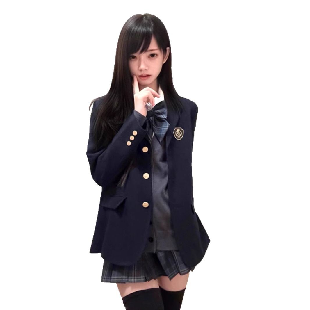 Original Design by Hua Qianzhu, High-End Suit, Preppy Style Jk Uniform, Three-Button Suit, Versatile Jacket, Direct from the Factory