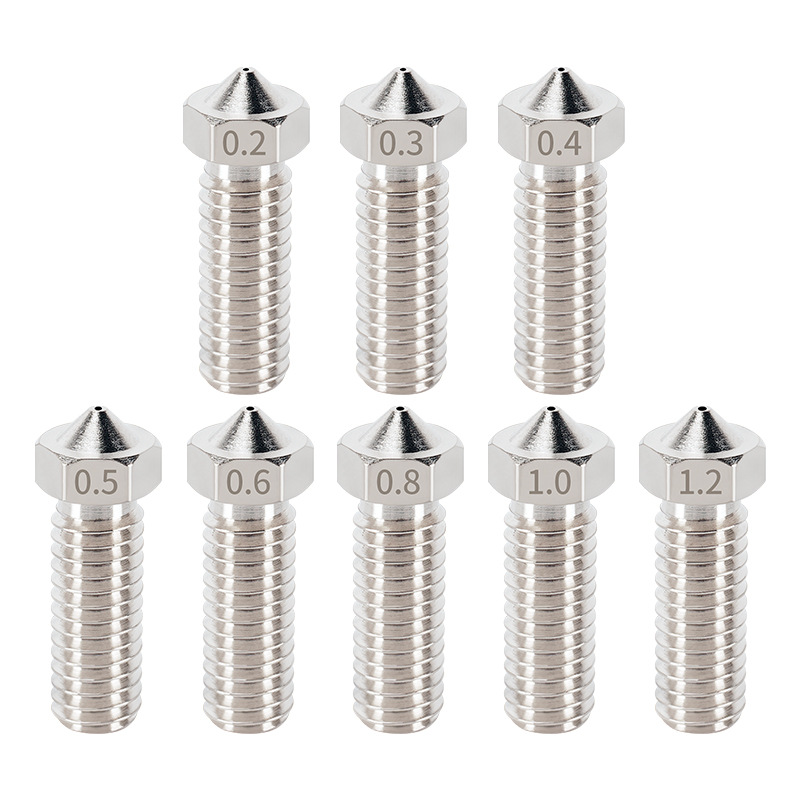 Stainless Steel E3D Nozzle Brass Crater Nozzle Large Aperture Nozzle M6 Thread 3D Printer Accessories