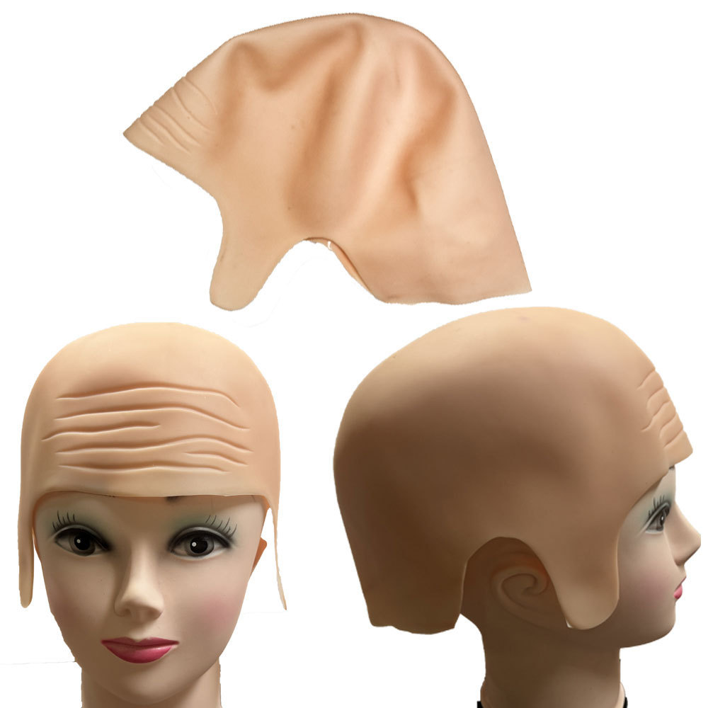 Halloween fake scalp bald monk masquerade props bald headgear latex bald headgear props in stock