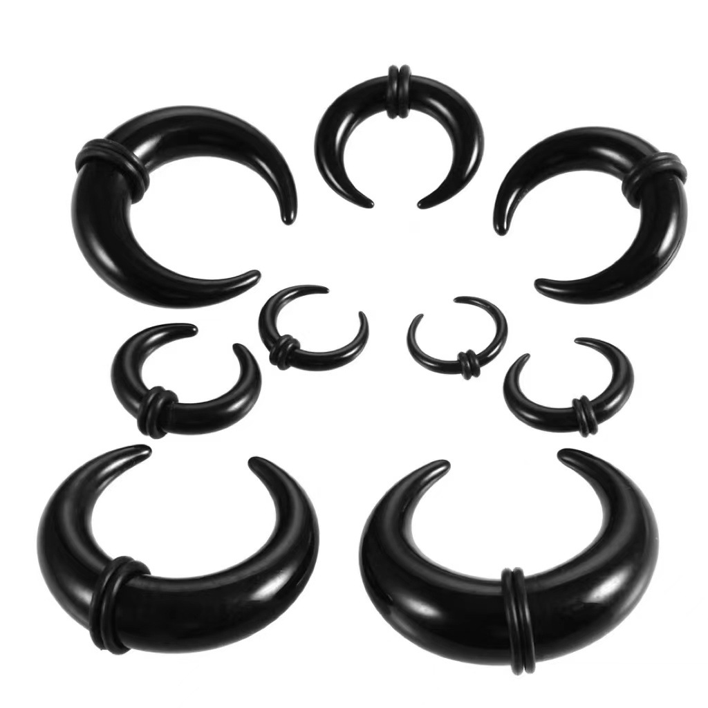 Черные акриловые U-образные острые конусы для увеличения ушей оптом