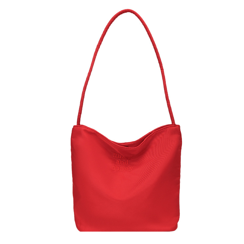 Korean Much and Ebong2024 New Bucket Bag Women's Simple Casual Versatile Handbag Nylon Armpit