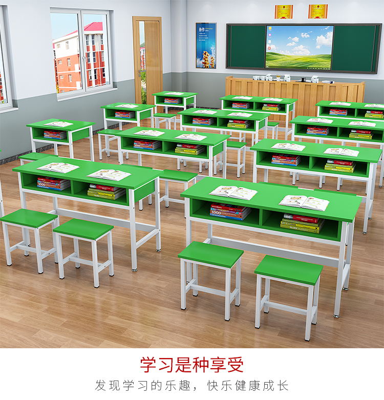 Student Desks and Chairs Double-Layer with Drawers Cram School Tutoring Single Double Three-Person Conference Table Training Table