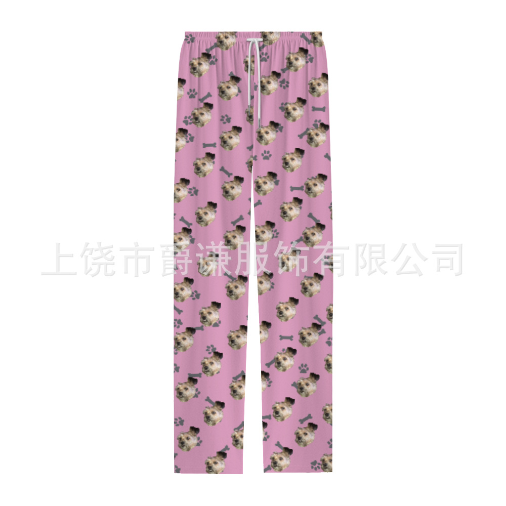 European and American cross-border foreign trade Amazon 3d printing home pajama pants drawstring can be worn outside casual trousers couple models
