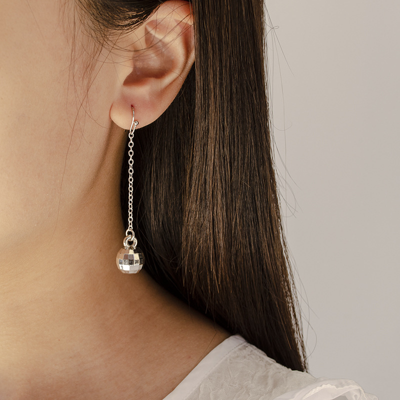 Fashion New Earrings Alloy Metal Textured Disco Ball Earrings Women Personalized Earrings