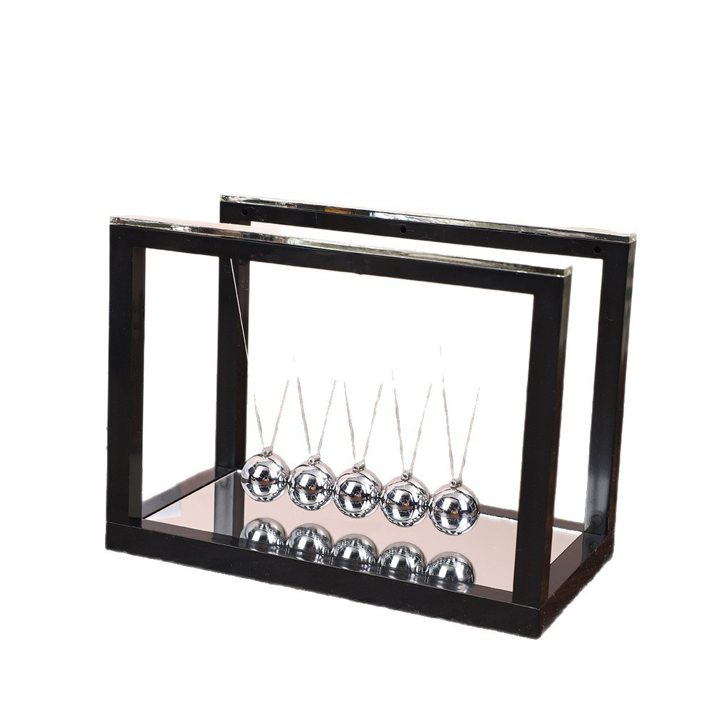 Creative Ornaments Glass Mirror Newton's Pendulum Billiard Ball Physics Law Impact Balance Ball Teacher's Day Student Gift