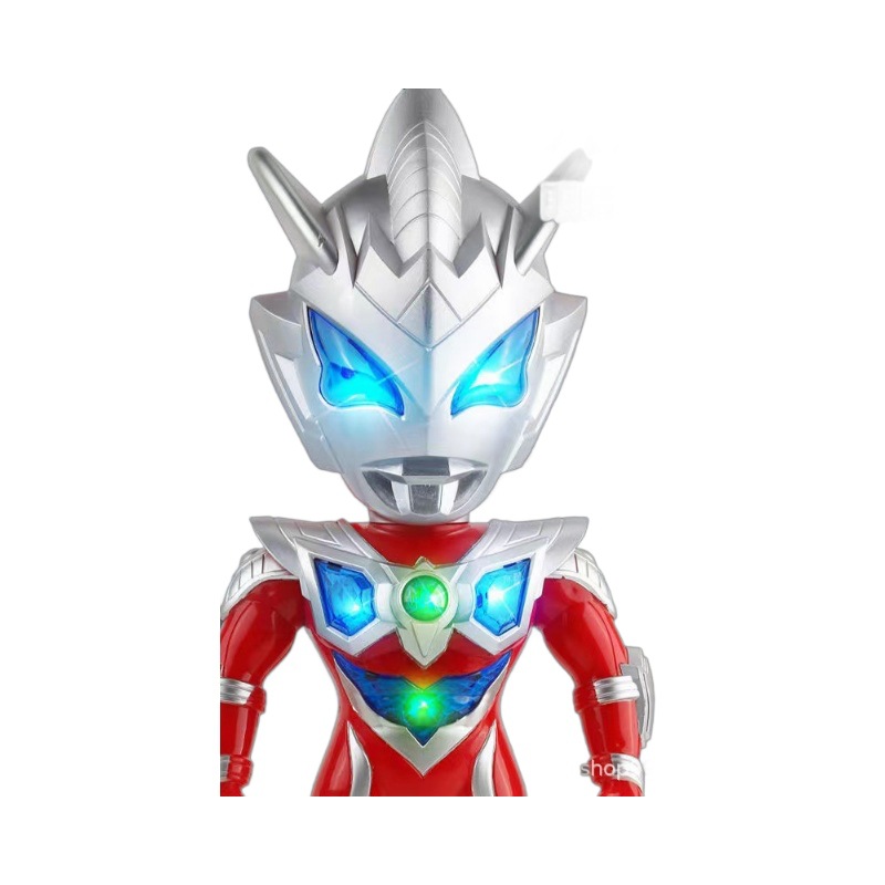 Q Version Cartoon Doll Galaxy Superman Doll Digasero Model Sound and Light Touch Kidsren's Boy Toy Ornaments