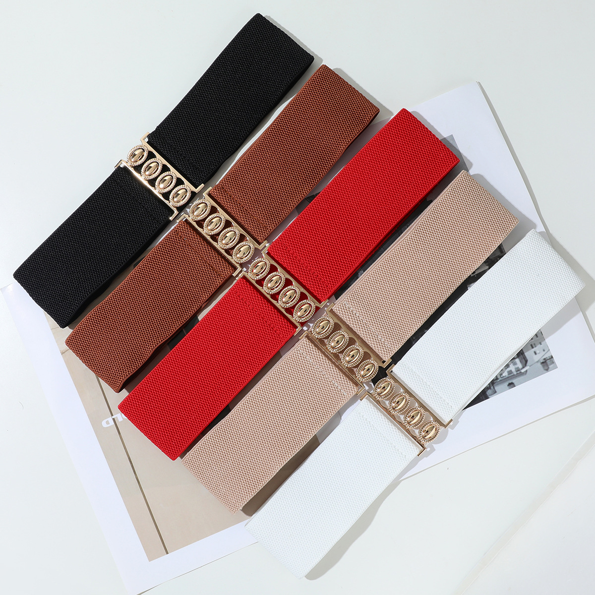 Кросс-бордерное популярное женское эластичное платье с декоративным поясом, простой универсальный стиль