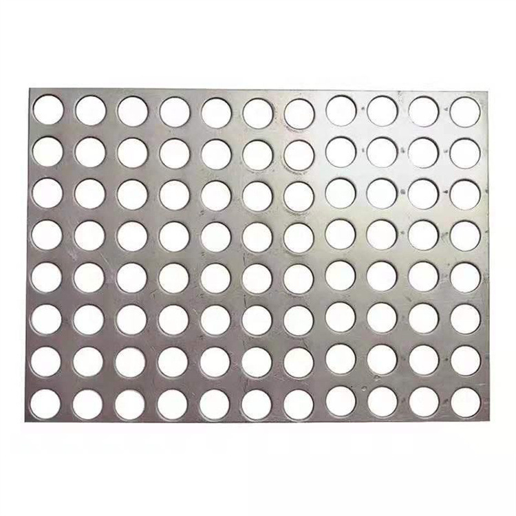 Supply 1mm Thick Straight Row Round Hole Stainless Steel Edge Punching Mesh Floor Drain Sewer Pipe Anti-Slip Punching Plate