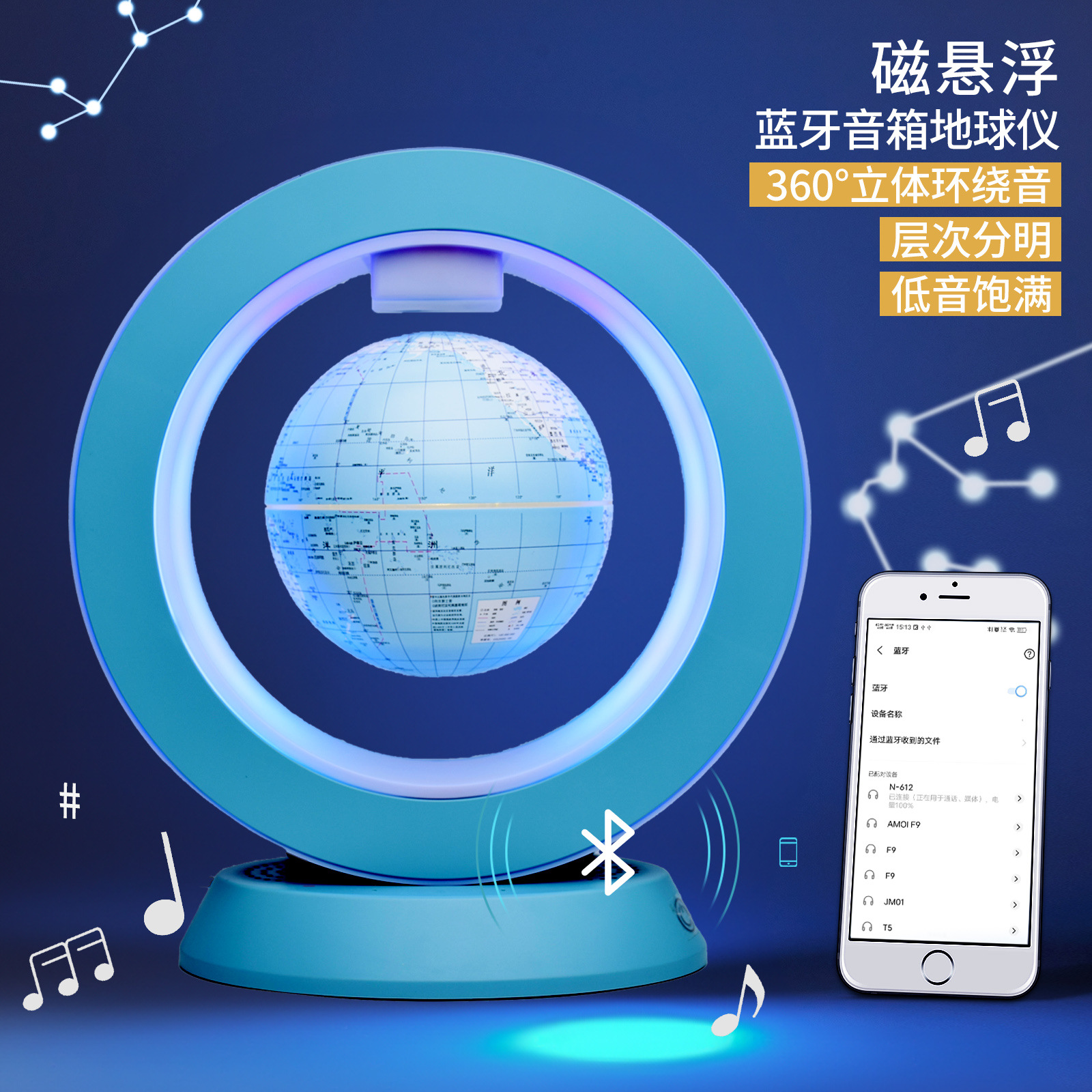 Magnetic Levitation Globe Ornament Night Light Decoration Ar Tmall Genie Bluetooth Speaker Birthday Gift Souvenir
