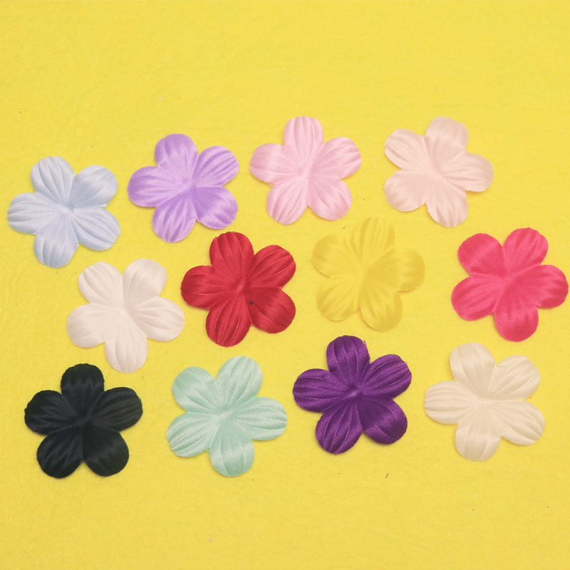 Ultrasonic Embossed Shaped Flower Pieces Stereo Five-Petal Flower Pieces Fabric Artificial Petals Clothing Shoes and Hats DIY Materials