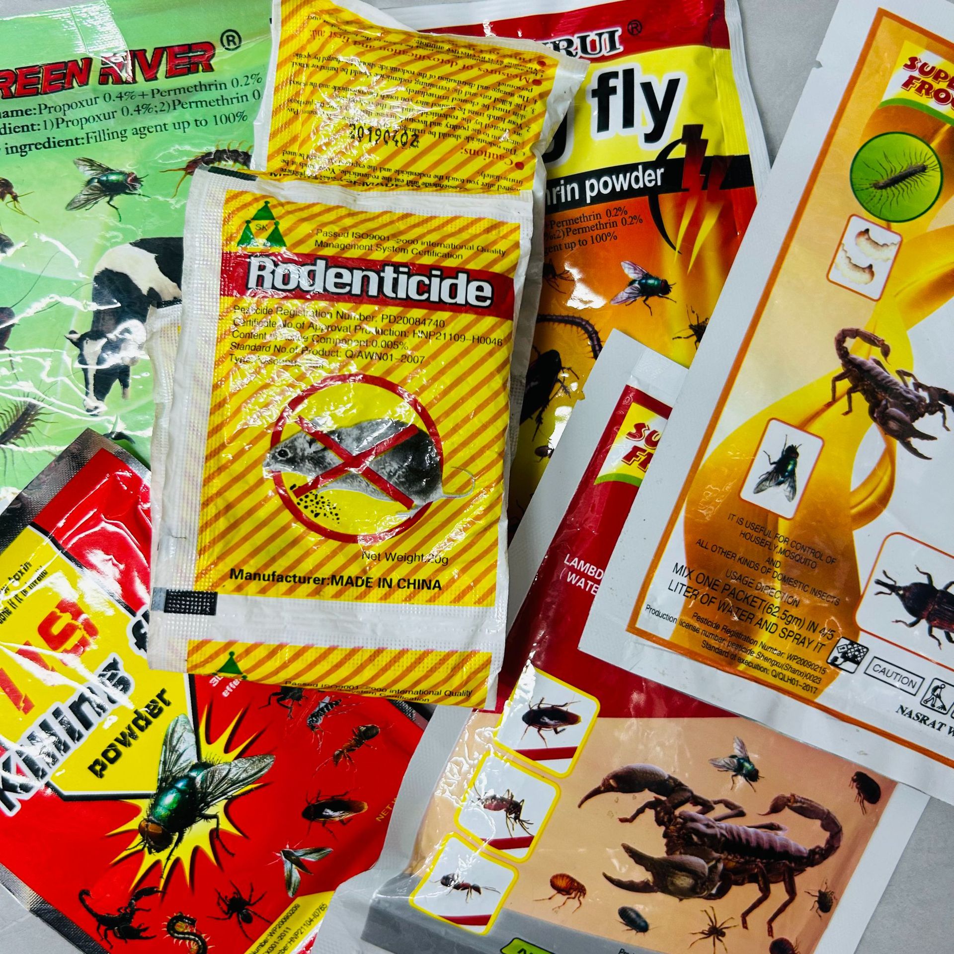 Экспортная горячая продажа 20 г мелкого желтого пакета, приманка для мышей, снотворная приманка, порошок от насекомых, порошок от мух, липкая мышиная приманка