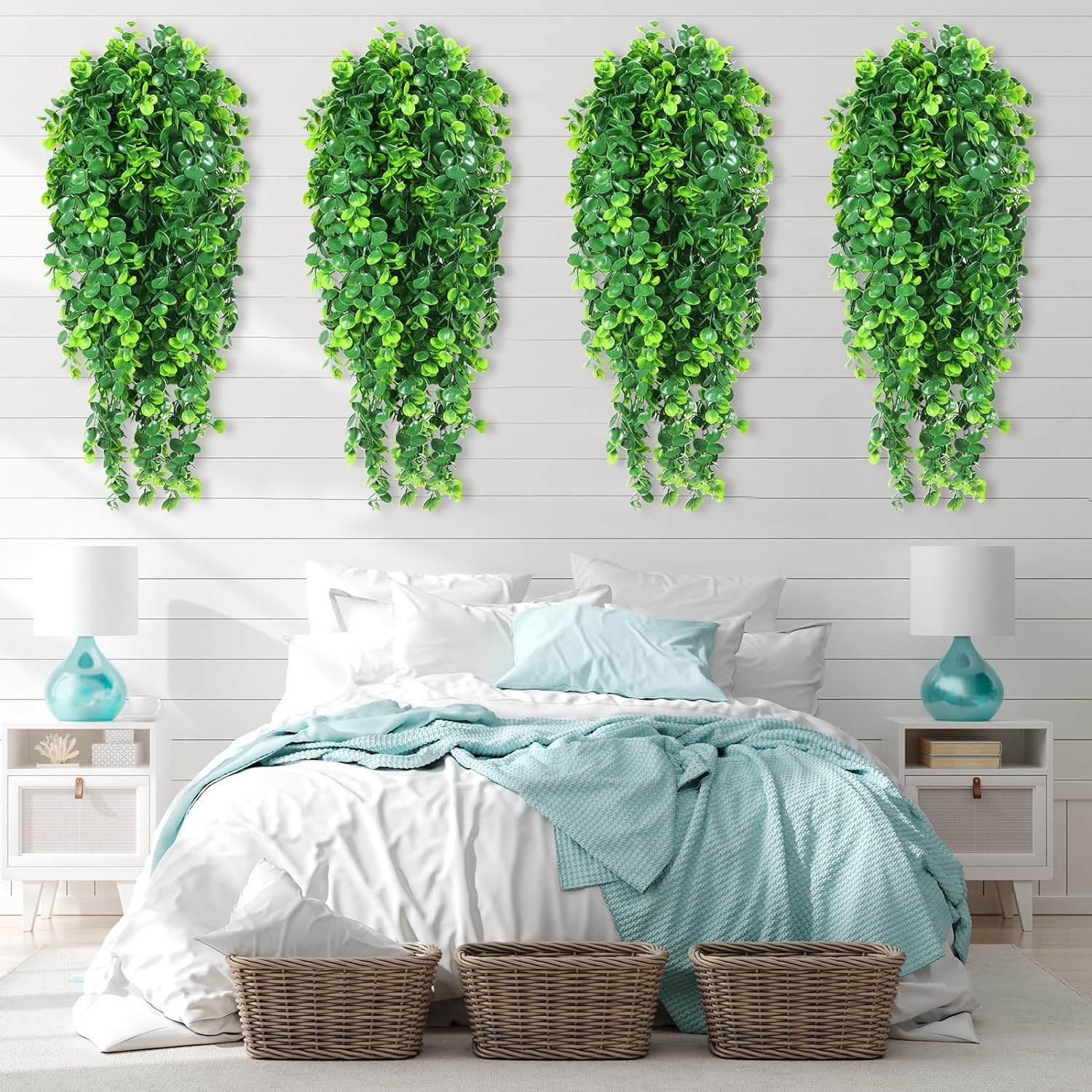 Cross-border artificial rattan eucalyptus wall hanging simulation green plant hanging plant vine furniture outdoor decoration props