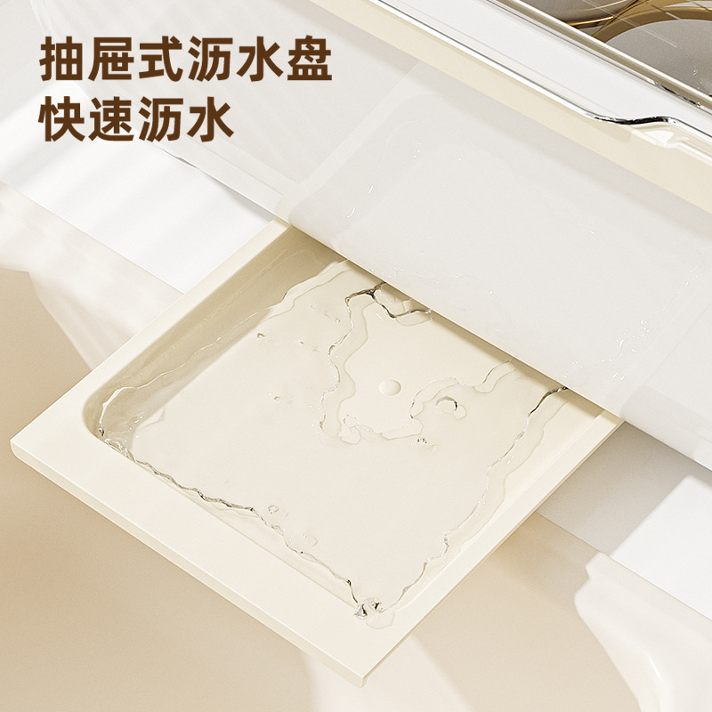 Factory Direct Sales Kitchen Dish Rack Cupboard with Lid Household Dustproof Tableware Drawer Drain Floor Storage Box