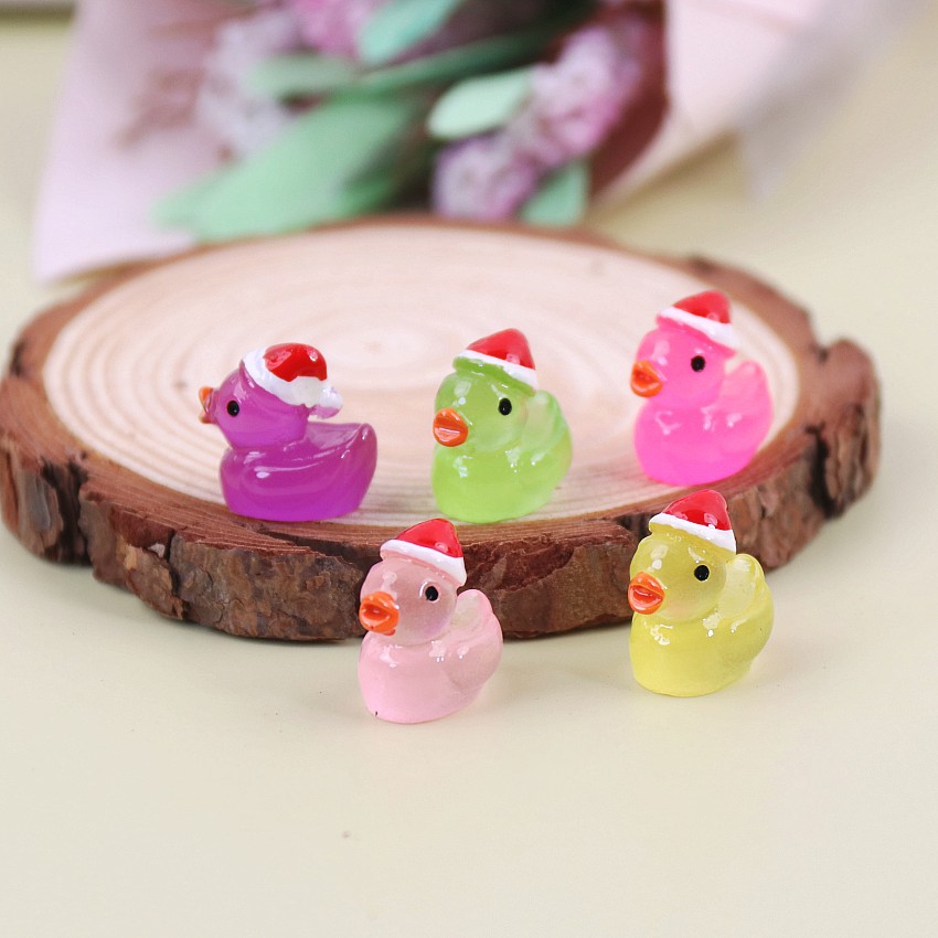 Christmas duck garden creative Christmas ornaments luminous micro landscape resin creative ornaments factory wholesale