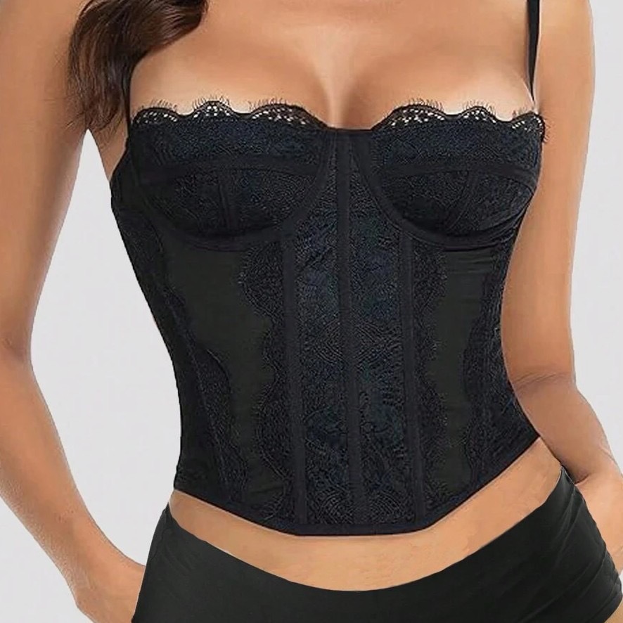 European and American Cross-Border Hot Girls Gather Sexy Corsets, Lace Eyelashes, Lace Shapewear, Vests, Tube Tops