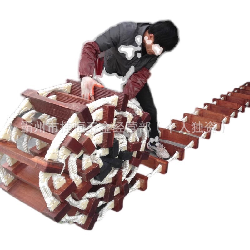 Marine Life-Saving Soft Ladder Pilot Boarding Ladder Wooden Ladder Portable Wear-Resistant Pilot Ladder Marine Boarding Ladder