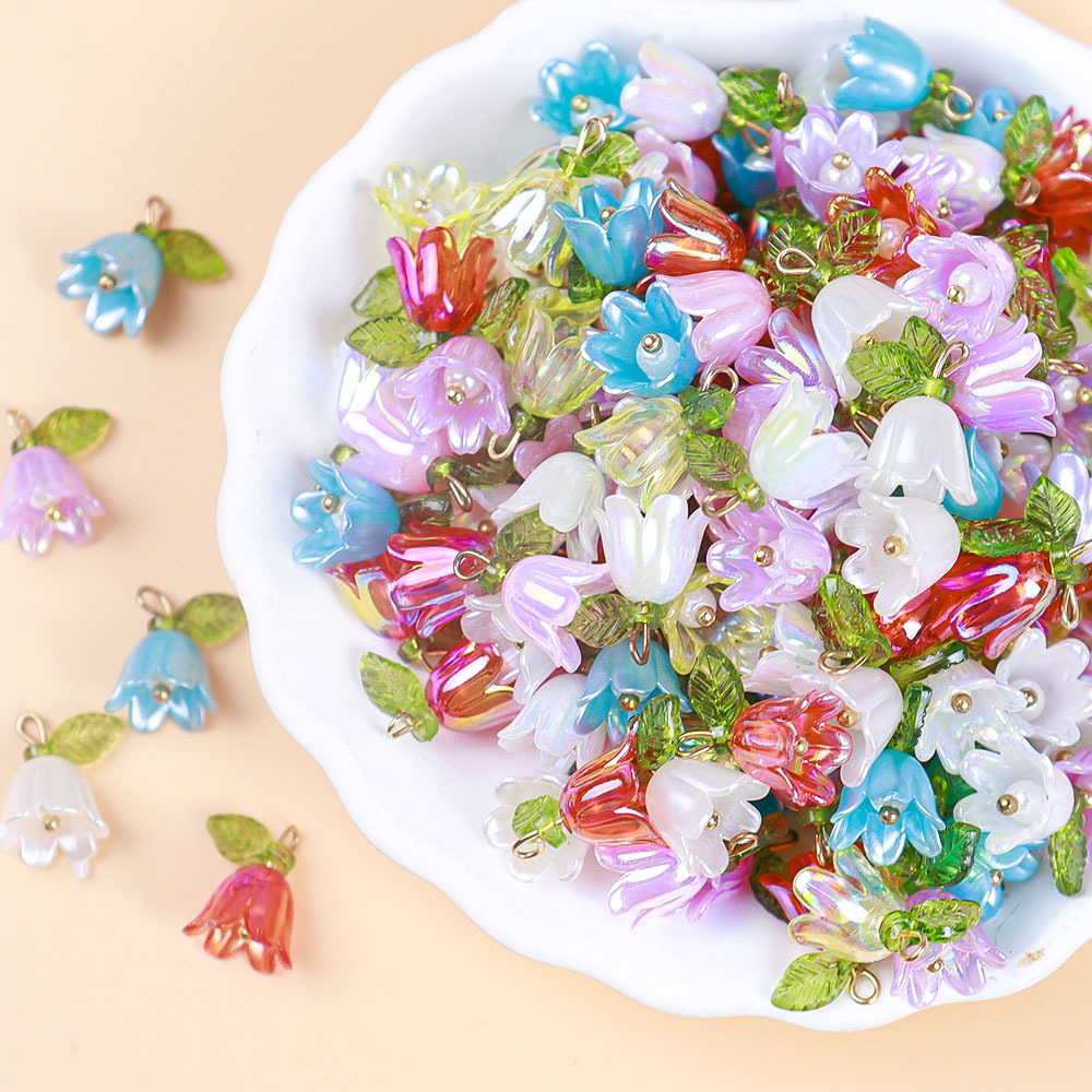 DIY Jewelry Multicolor Pearl Color Stereo Blossoms Bracelet Keychain Necklace Earrings Accessories