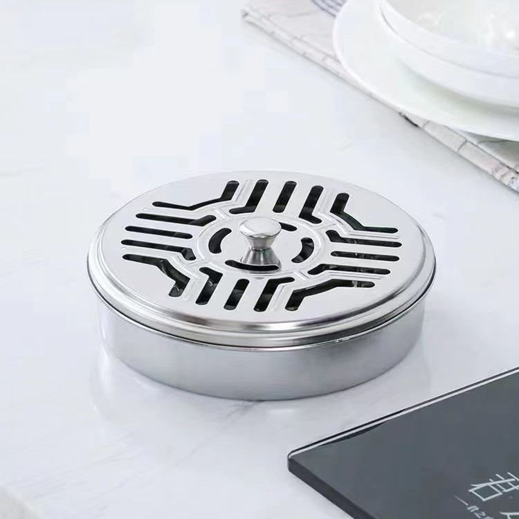 Mosquito-Repellent Coil Holder, Stainless Steel Mosquito Repellent Device for Outdoor Use with Lid, Mosquito Coil Tray with Windproof Design for Home Use