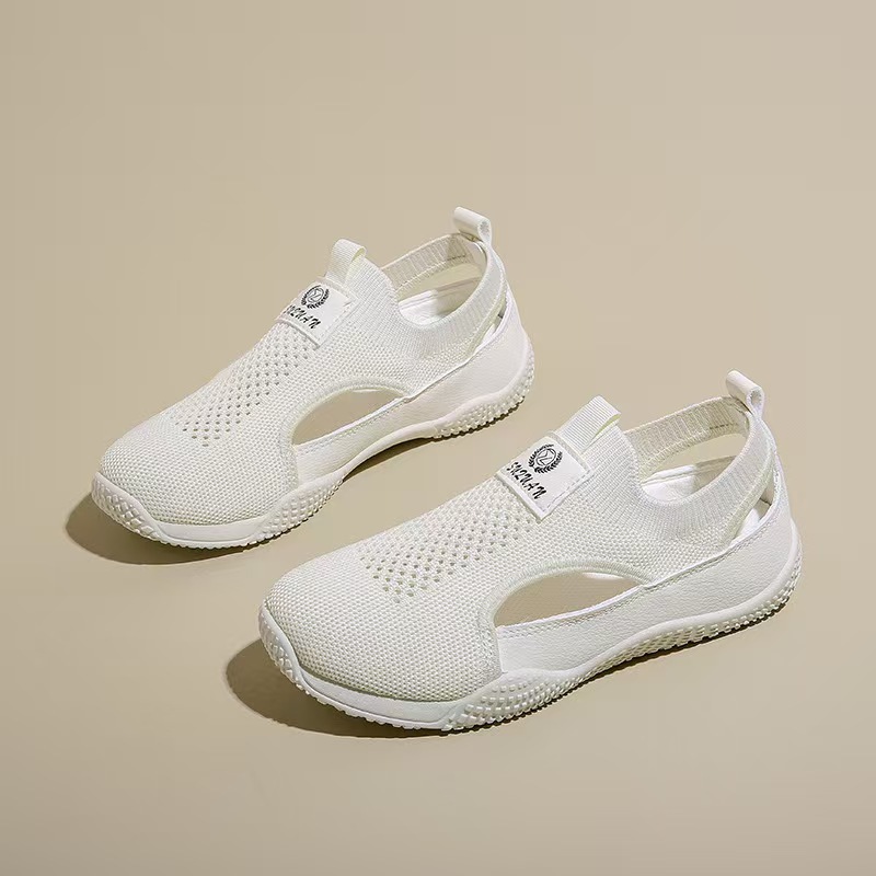 2025 Women's Summer New Korean Version Ins Casual Hollow Versatile Fly-Knit Women's Shoes Popular Foreign Trade Model