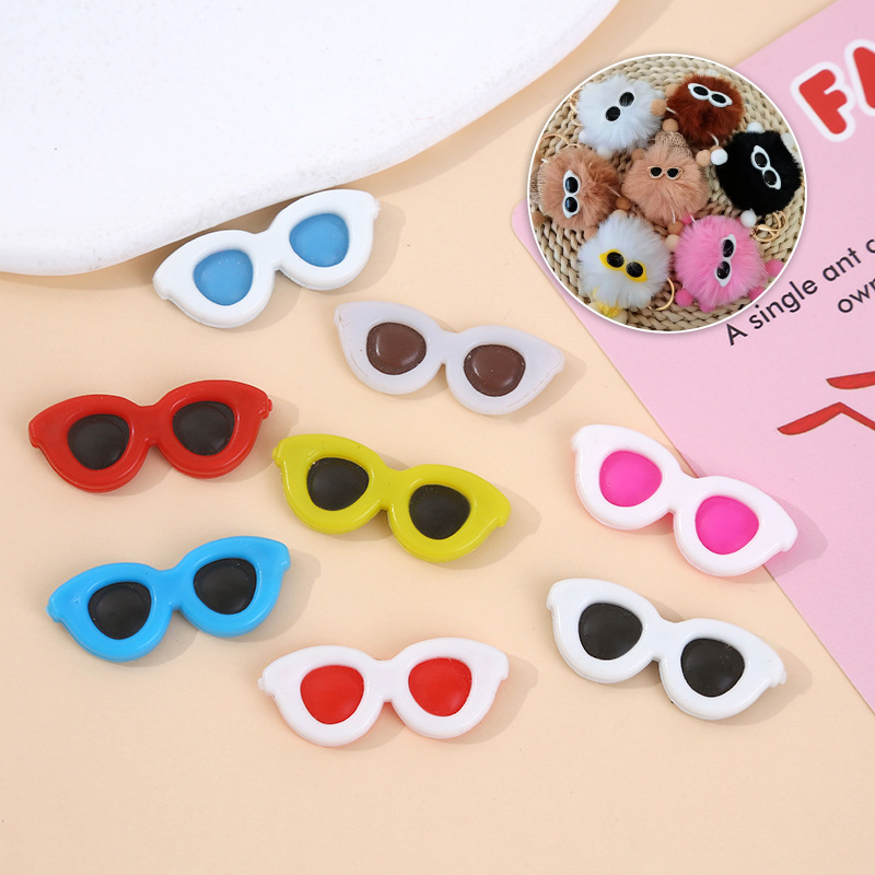 Резиновая круглая очки, DIY плюшевая игрушка, аксессуары для куклы, брелок, чехол для телефона, креативные материалы для горшечных растений