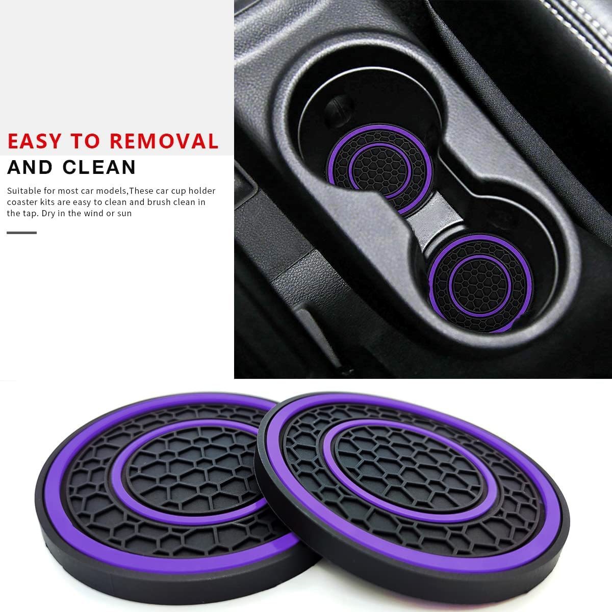Cross-border source factory direct sales of a large number of in stock double-circle honeycomb pattern coaster anti-slip mat car coaster car coaster