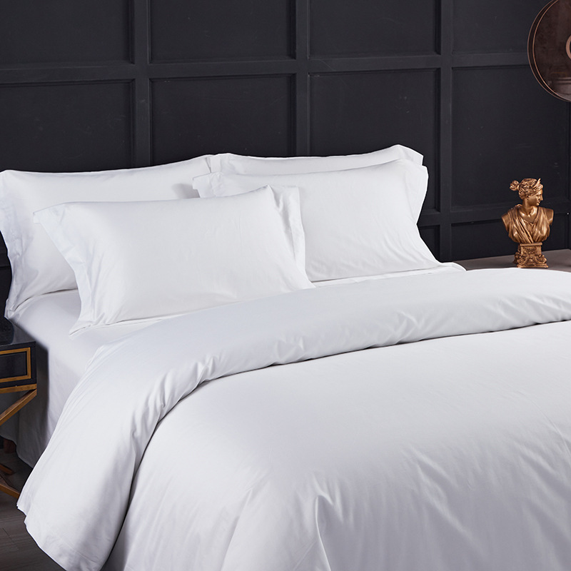 Hotel bedding five-star hotel linen hotel homestay four-piece white bed sheets quilt cover wholesale