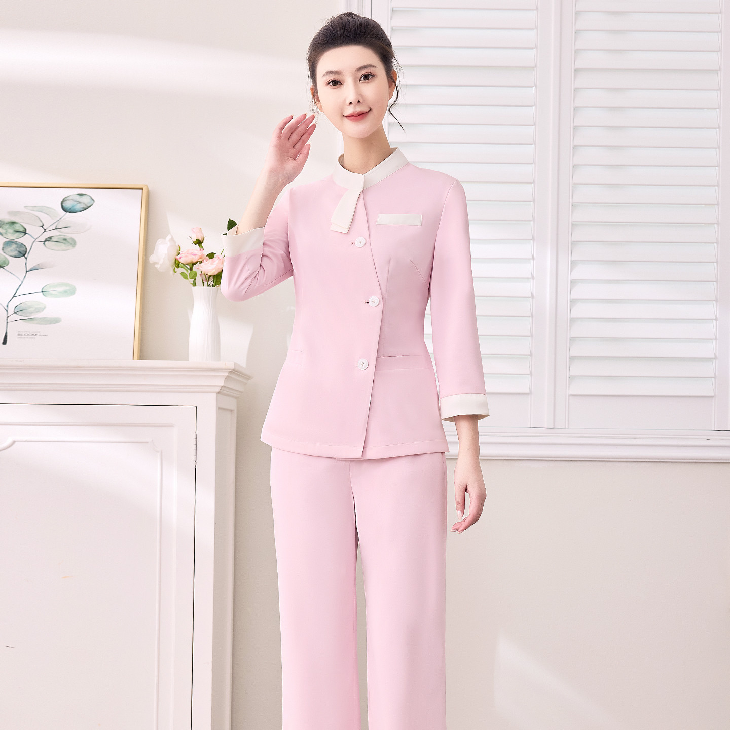Xiangchunniao Autumn and Winter Medical Beauty Front Desk Reception Classy Suit Female Beauty Salon Skin Management Beautician Work Clothes