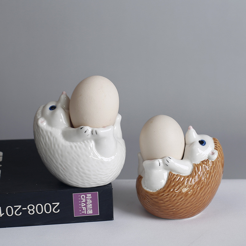 Cross-border Cartoon Animal Ceramic Egg Cup Breakfast Egg Cute Fresh and Simple Decoration Desktop Living Room Home Decoration