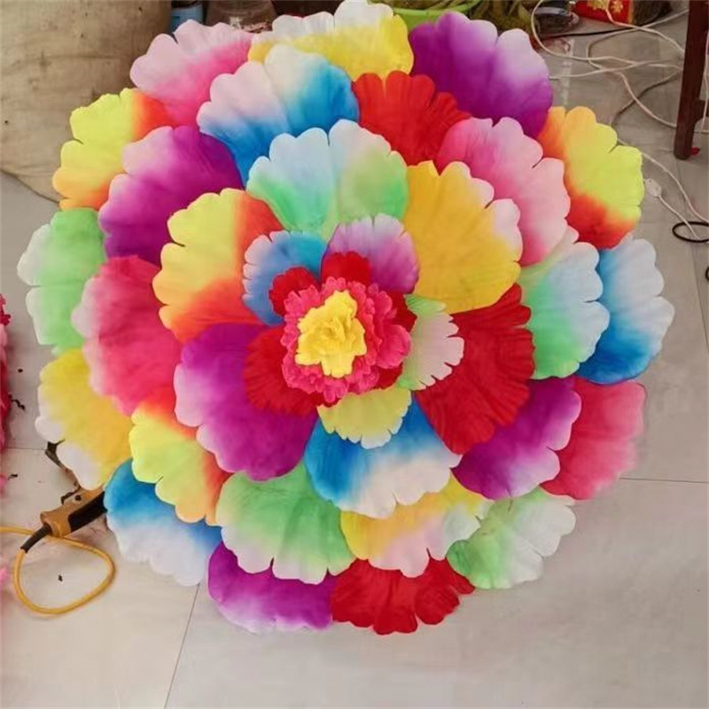 Colorful Peony Umbrella Kindergarten Parachuting Games Admission Creative Props Hand Flower Dance Performance Hand Flower