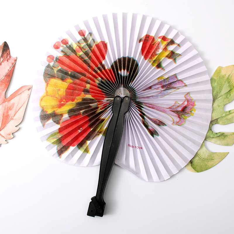 Cross-Border National Trend Paper Fan Chinese Style Portable Super Fairy Fan Folding Portable Pattern Performance Paper Fan
