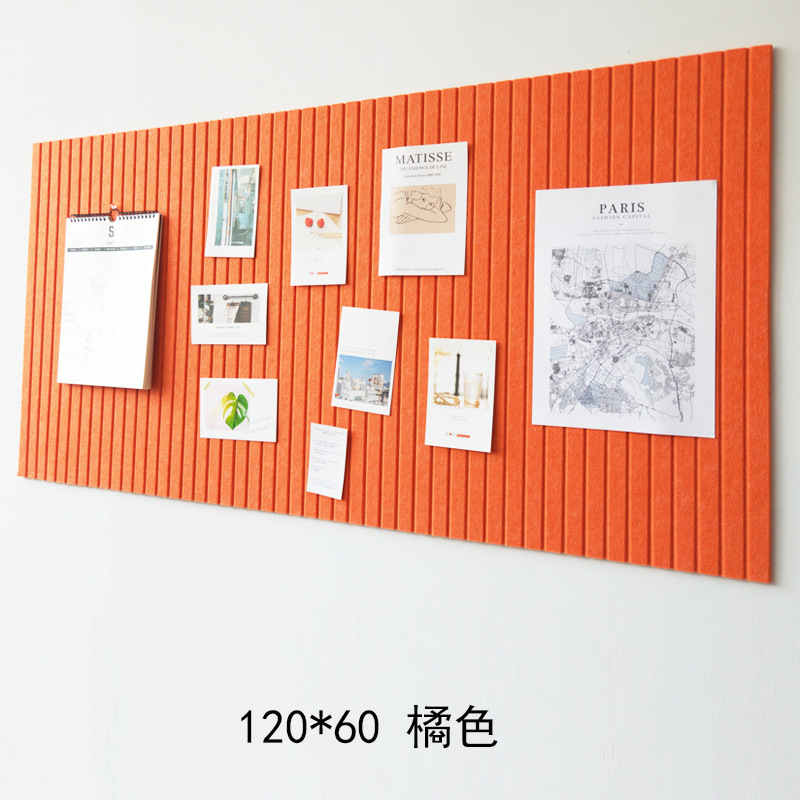 Vertical Stripe Felt Board Photo Wall Living Room KTV Decorative Background Board Photo Message Display Board Punch-Free Self-Adhesive