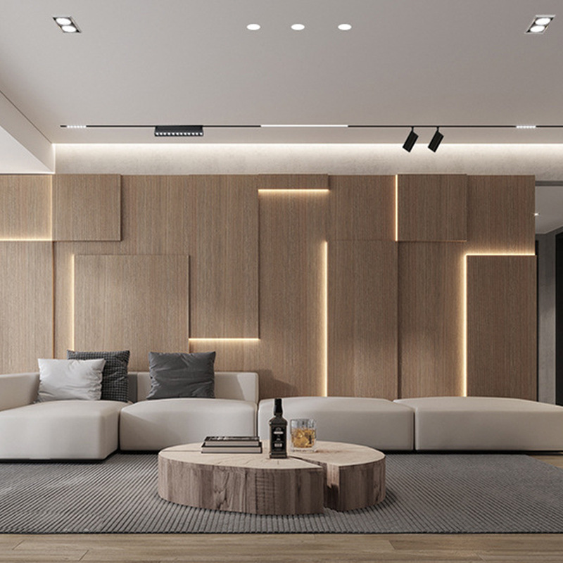 Led Magnetic Track Light Embedded Household Spotlight Double-Sided Double Area Light Aluminum Design Energy-Saving Living Room and Bedroom