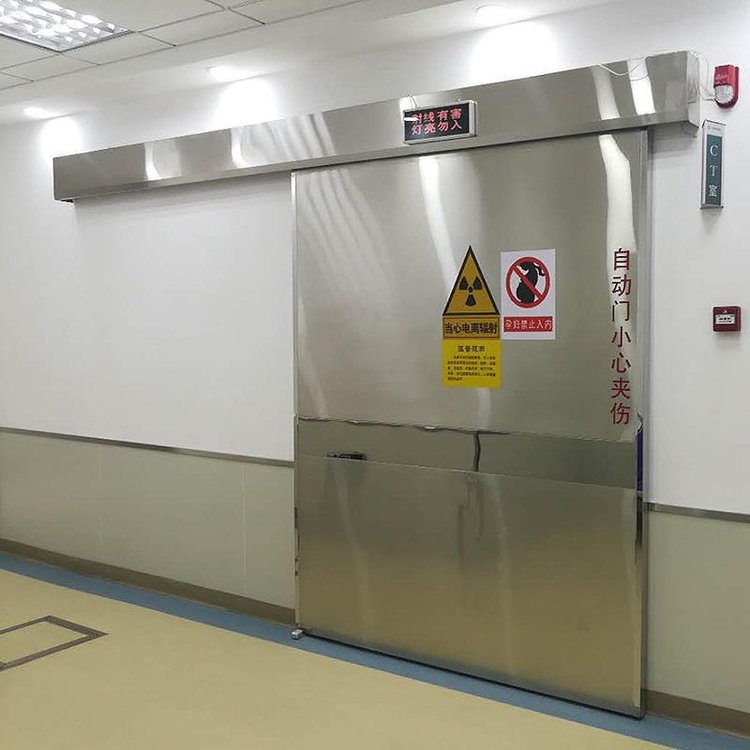 Customized Hospital Lead Door Radiation Protection Dental Radiology Department Light Room Electric Sliding Lead Door Factory Direct Sales Cross-Border