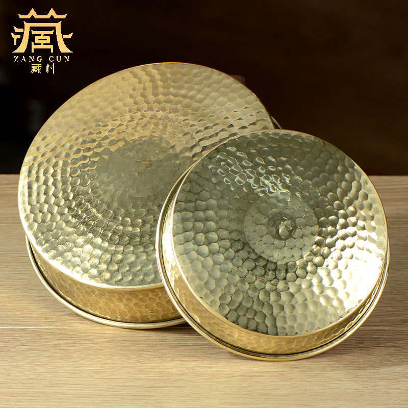 Красная медная мандала, декоративный поднос для стола