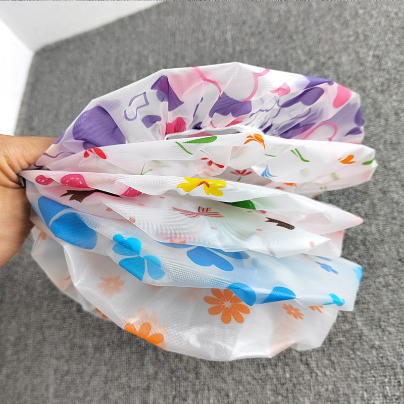 PEVA New Pastoral Thickened Waterproof High-end Frosted Printing Lace Increase Shower Cap Makeup Cap Manufacturer
