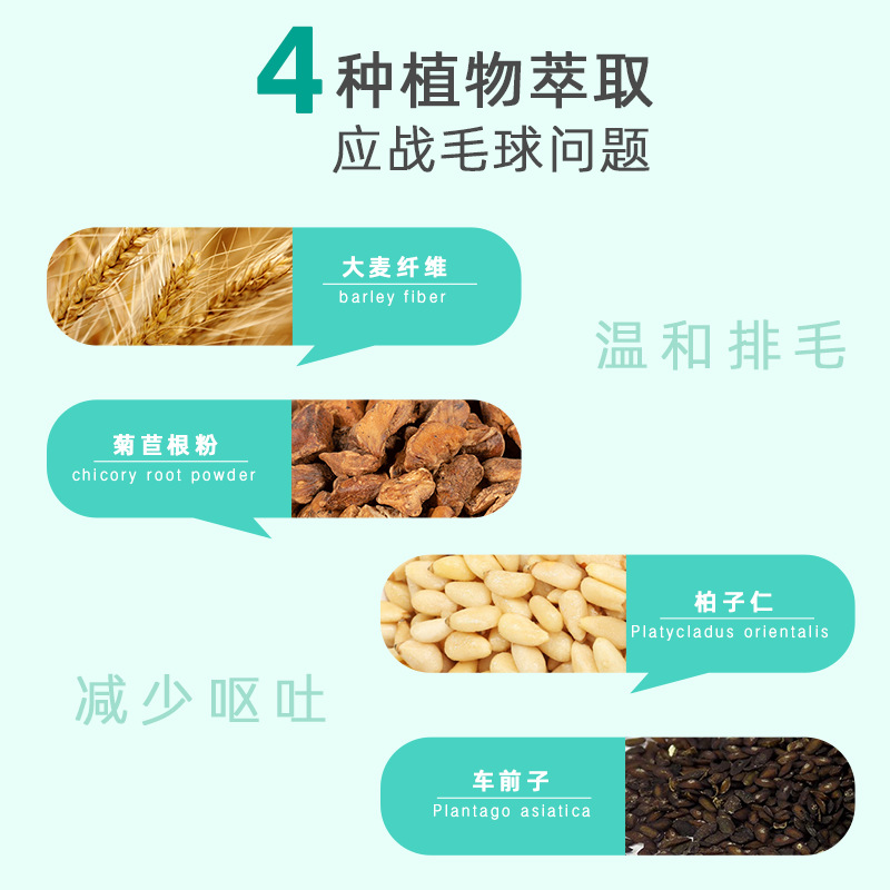 Xinchongzhikang Cat Grass Hair Tablets 60g Adult Cats and Kittens Hair Ball Nutritional Supplements Cat Health Products Wholesale