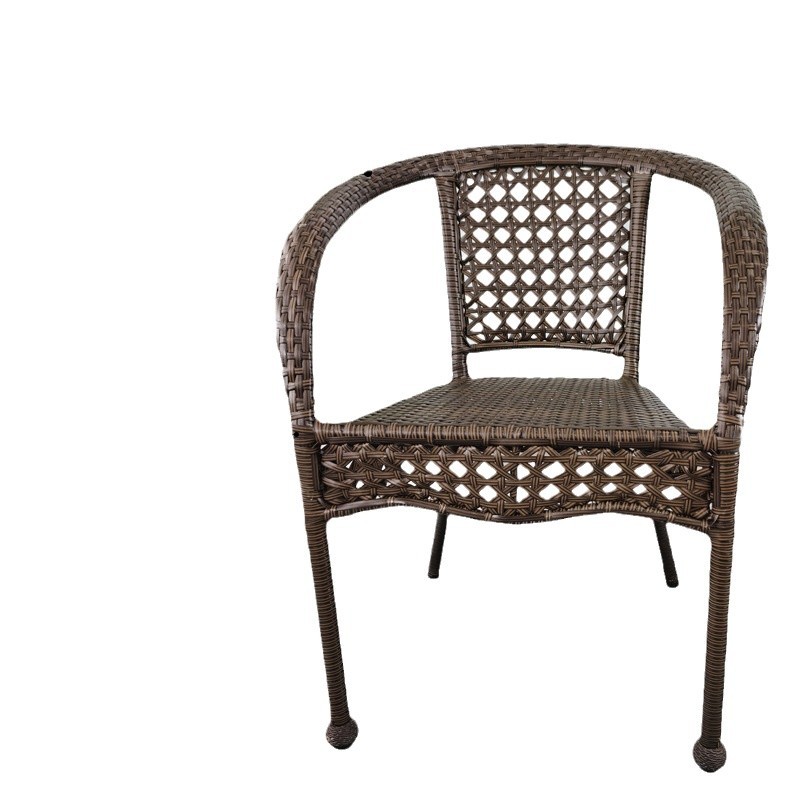 Outdoor Rattan Chair Three-Piece Set with Table and Chairs for Courtyard Balcony Coffee Table Set Senjia Shifen Pe