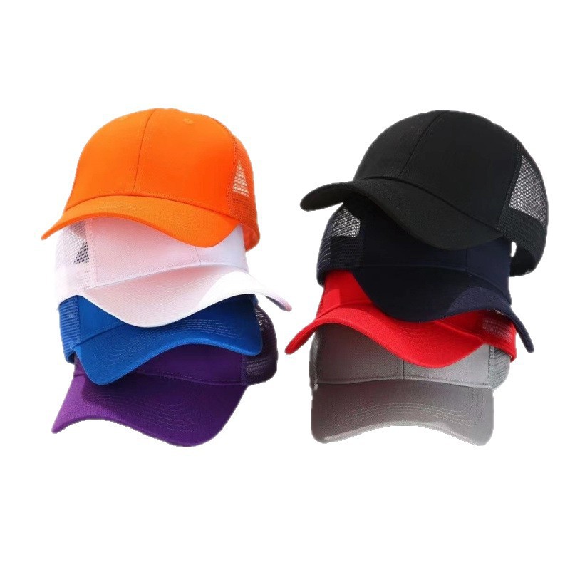 Advertising Cultural Shirt Custom Printed Logo Breathable Mesh Baseball Cap Sunshade Sunscreen Mesh Duckbill Cap Adult Factory