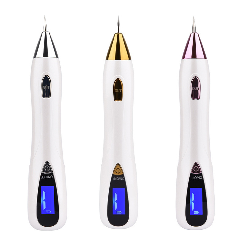 Cross-Border Wholesale Hot-Selling Household Portable Mole Sweeping Pen Beauty Instrument Rechargeable Lcd Screen Nine-Speed Small White Spot Sweeping Pen