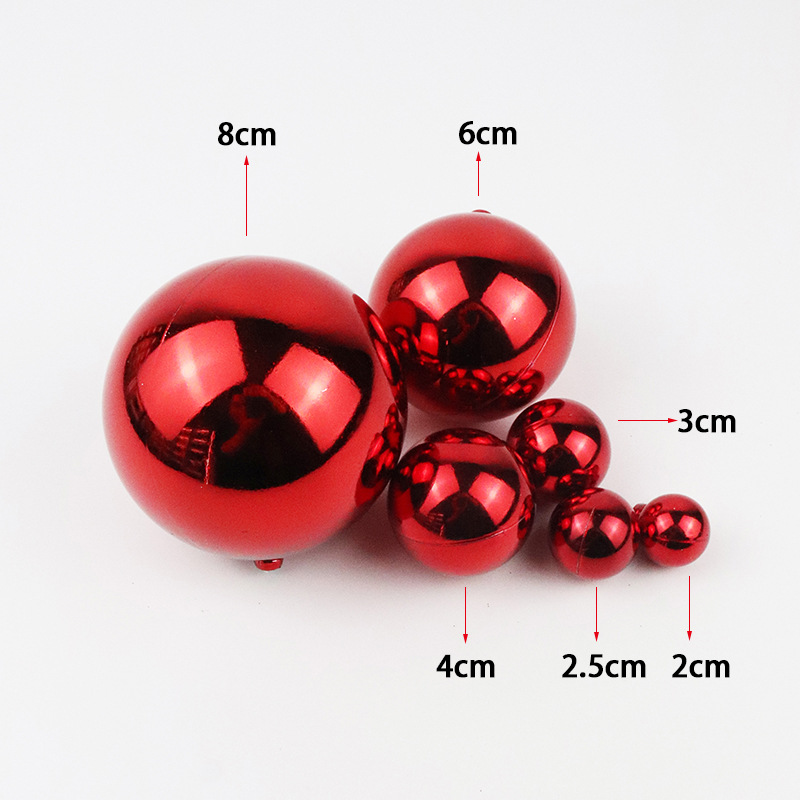 Factory direct bulk Christmas ball diameter 2/3/4/6/8cm bright matte glitter powder electroplating decorative ball pendant