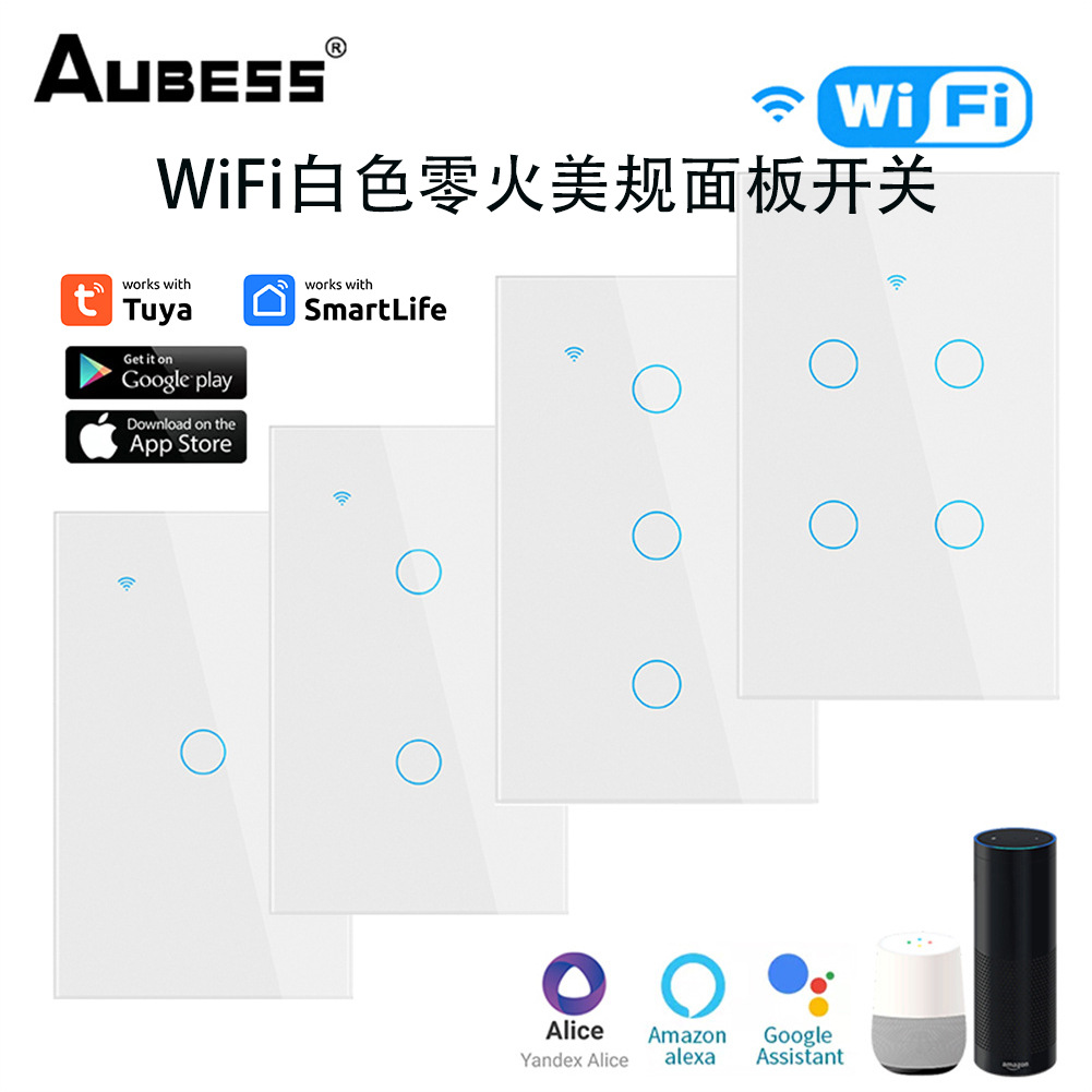 Смарт-панель WiFi переключателя Graffiti 1/2/3/4-канальная нулевая панель 120 US Gauge Alexa