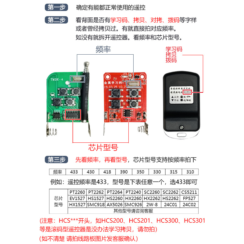 Rolling shutter door garage door electric door remote control super copy integrated black 433 controller